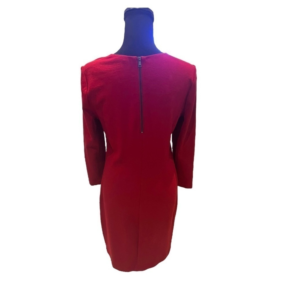 Vince Crimson Red Bouclé Knee Length Dress Size Small - Picture 6 of 13